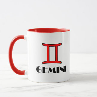 Gemini Zodiac Symbol Designer Mugg i Red