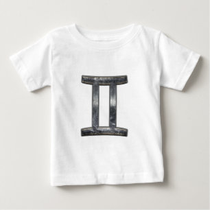 Gemini Zodiac Symbol i Grunge Distress Stil Tee