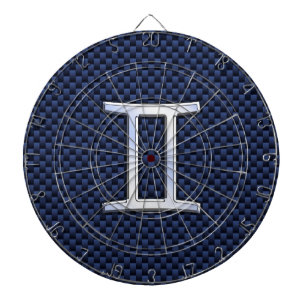 Gemini Zodiac Symbol Navy Blue Carbon Fiber Skriv Piltavla