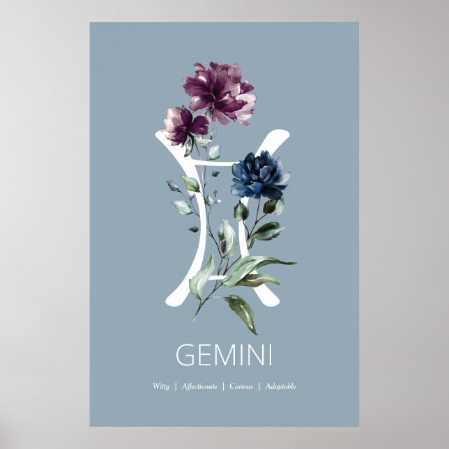 Gemini Zodiac Symbol Poster (Framsidan)