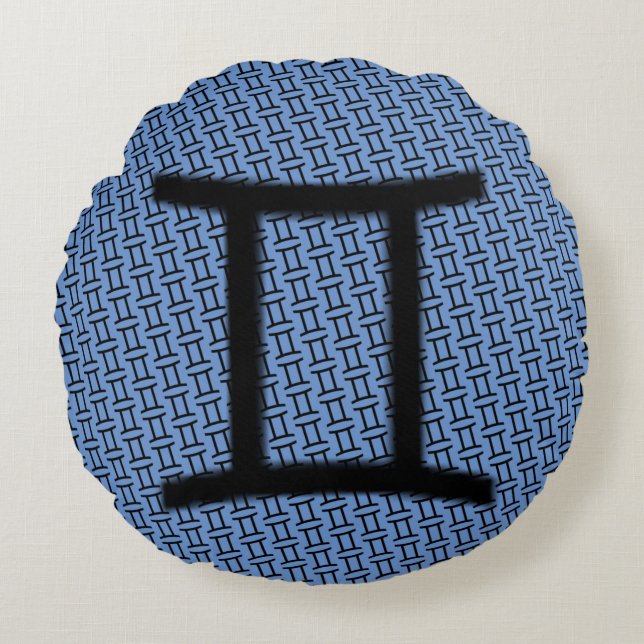 Gemini Zodiac Symbol Standard av Kenneth Yoncich Rund Kudde (Framsidan)