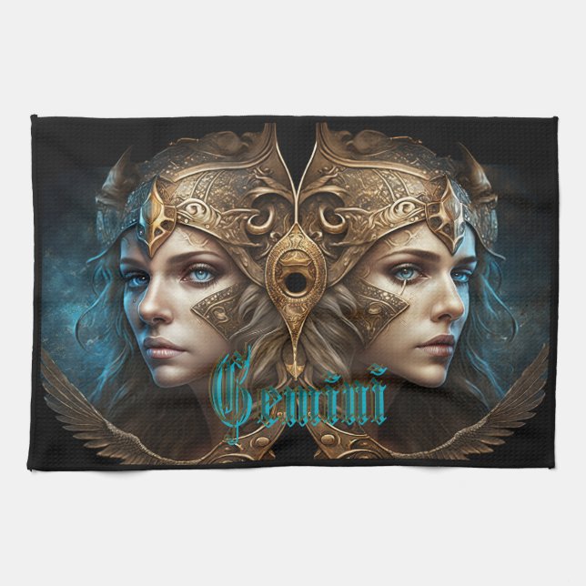 Gemini Zodiac-tecken Kökshandduk (Horisontell)