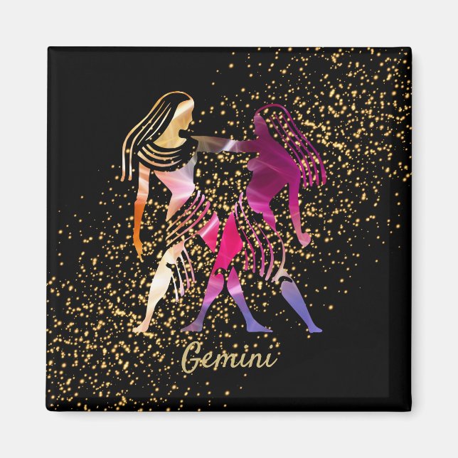 Gemini - Zodiac-tecken Magnet (Framsidan)