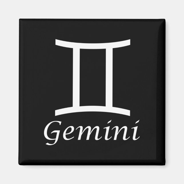 "Gemini" Zodiac-tecken Magnet (Framsidan)