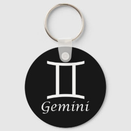 "Gemini" Zodiac-tecken Nyckelring