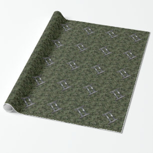 Gemini Zodiac-tecken på Grönt Digital Camouflage Presentpapper