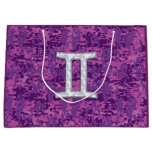 Gemini Zodiac-tecken på Rosa Digital Camo