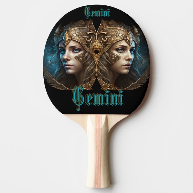 Gemini Zodiac-tecken Pingisracket (Framsidan)