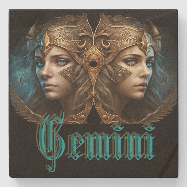 Gemini Zodiac-tecken Stenunderlägg (Framsidan)
