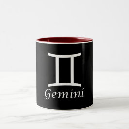 "Gemini" Zodiac-tecken Två-Tonad Mugg
