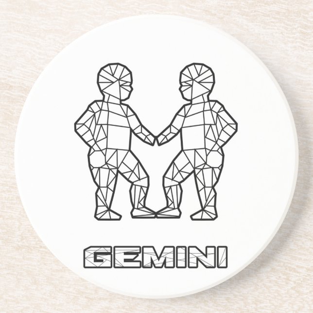 Gemini Zodiac-tecken Underlägg (Framsidan)