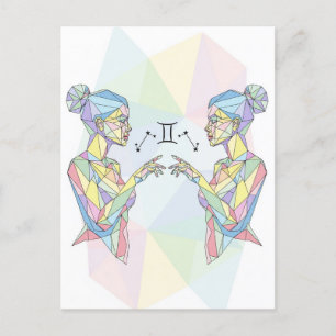 Gemini Zodiac-tecken Vykort