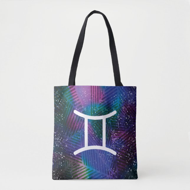 Gemini Zodiac Tote Bag Tygkasse (Framsida)