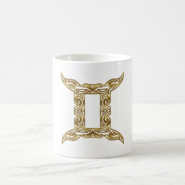 Gemini Zodiac - Tribal Guld Kaffemugg
