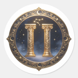 Gemini Zodiac Twins Runt Klistermärke