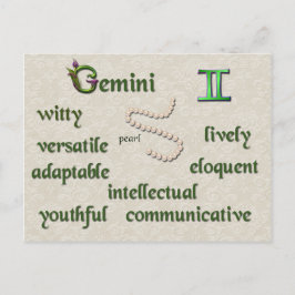 Gemini zodiac - vykort
