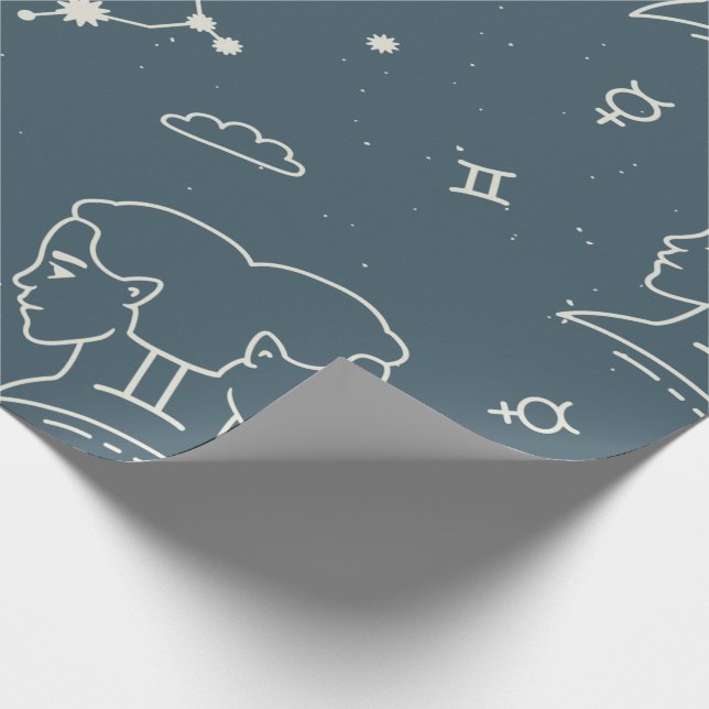 Gemini Zodiac Wrapping Papper Presentpapper (Hörn)