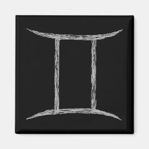 Gemini. Zodiacastrologi undertecknar. Black. Magnet