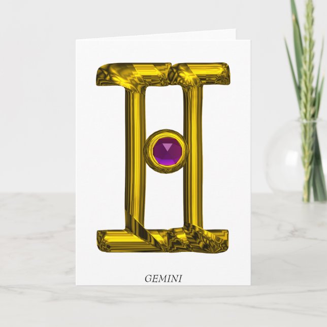 GEMINI Zodiak Födelsedag Kort (Framsida)