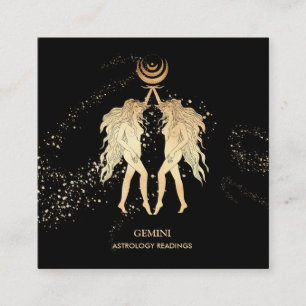 *~* GEMINI Zodiakastrologiska läsningar Måne Tw Fyrkantigt Visitkort