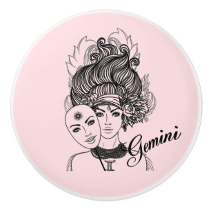 Gemini Zodiakussymbol och tecken Rosa Knopp