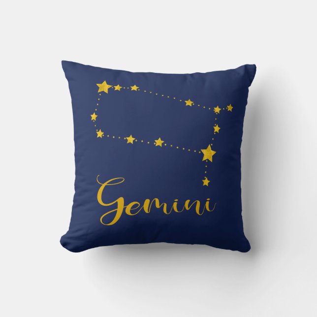 Geminiastrologi med konstellation av stjärnor kudde (Framsida)