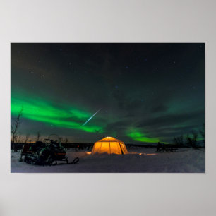 Geminid Meteor och det nordliga ljuset i sverige Poster