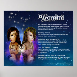 Geminikännetecken Poster
