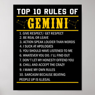Geminis 10 främsta Regler 21-21 juni Poster