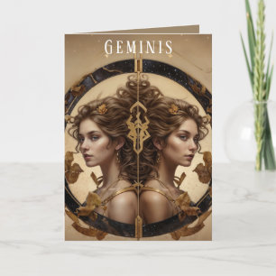 Geminis Female Birthday Card Helgkort