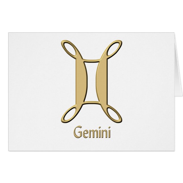 Geminisymbol Hälsningskort (Framsidan Horizontal)