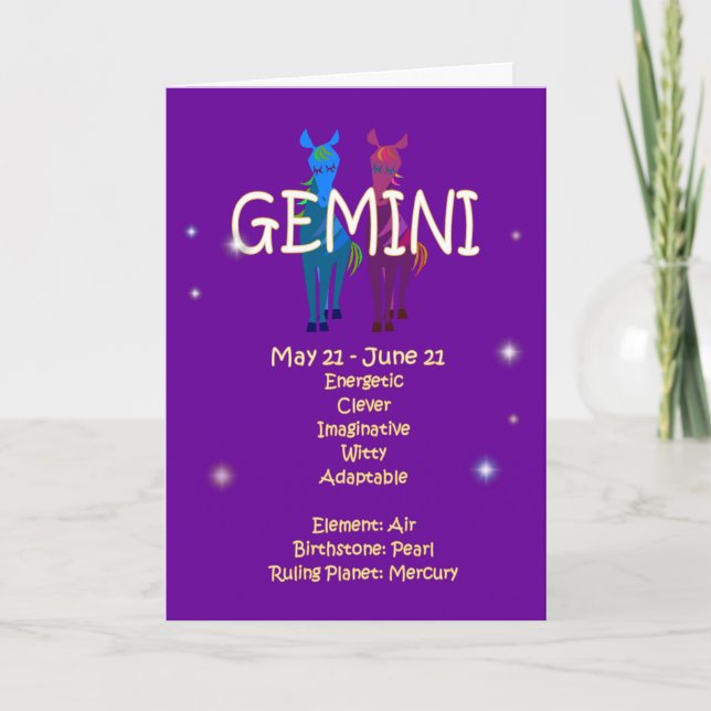 GeminiZodiacfödelsedag Kort (Framsida)