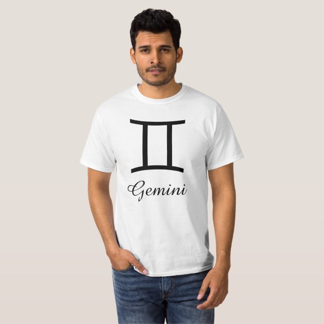 GeminiZodiachoroskopet undertecknar svart- & T-shirt (Hel framsida)
