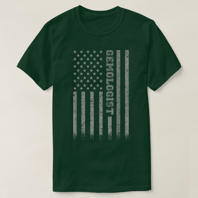 Gemologist American Flag  T Shirt (Design framsida)