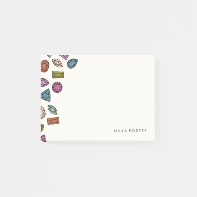 Gems (Small) - Träkol Post-it Block (Framsida)