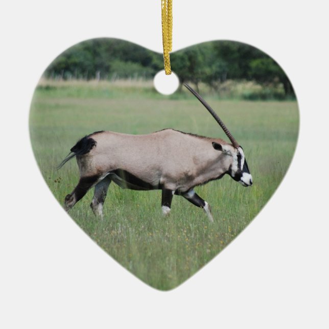 Gemsbok antelope julgransprydnad keramik (Framsidan)
