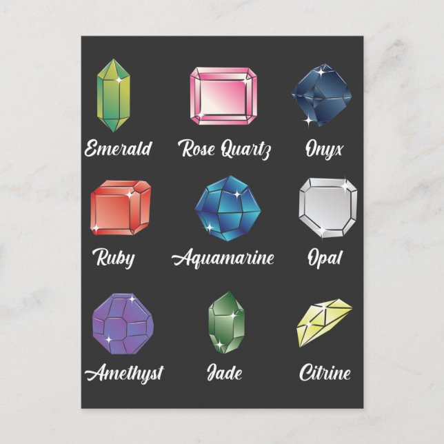 Gemstone Älskare Jewelry Geolog Crystal Hunter Vykort (Framsida)