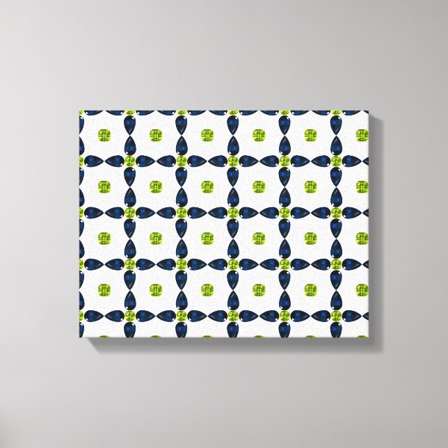 Gemstone Art, Blue och Gult Canvastryck (Framsida)