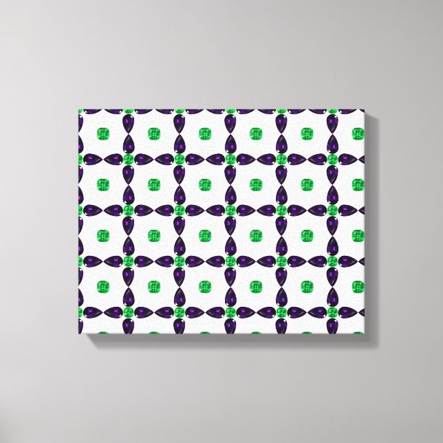 Gemstone Art, Grönt och Lila Canvastryck (Framsida)