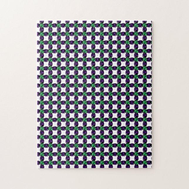 Gemstone Art, Grönt och Lila Pussel (Vertikal)