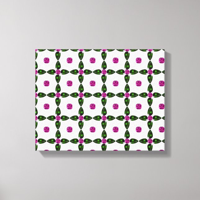 Gemstone Art, Lila Grönt Canvastryck (Framsida)