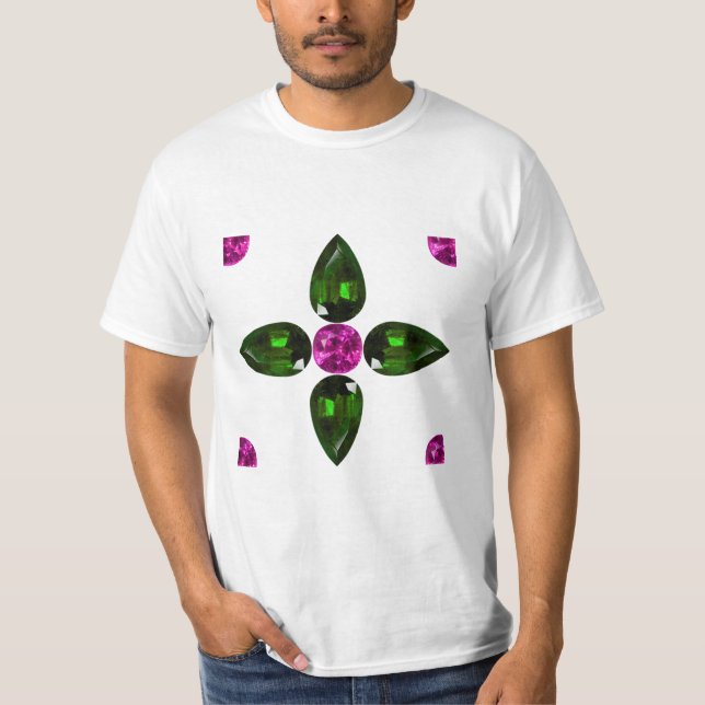 Gemstone Art, Lila Grönt T Shirt (Framsida)