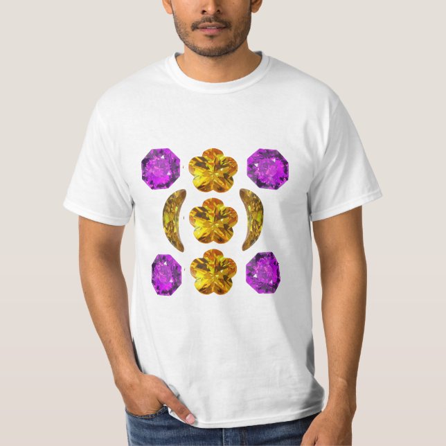 Gemstone Art Purple Orange T Shirt (Framsida)