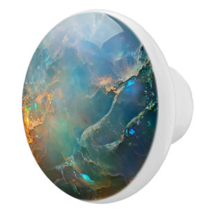 Gemstone Blue Opal Mönster Knopp