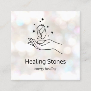 Gemstone Chakra Energy Reiki Practitioner Fyrkantigt Visitkort