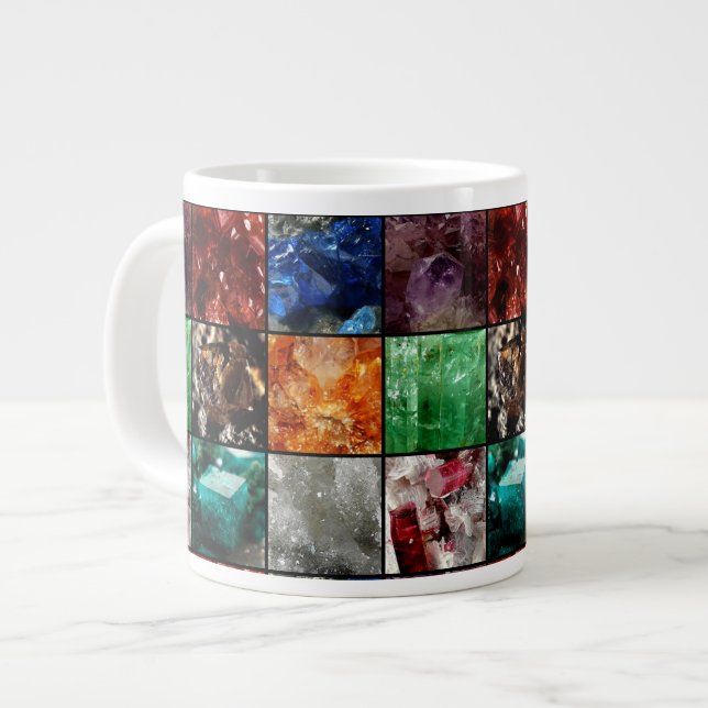 Gemstone Collage Giant Coffee Mugg Jumbo Mugg (Framsida vänster)