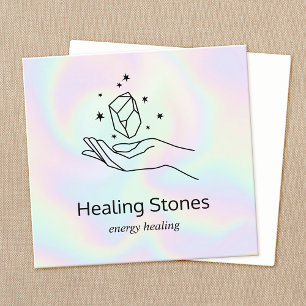 Gemstone Crystal Chakra Healer Fyrkantigt Visitkort