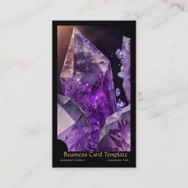 Gemstone Crystal Healing Amethyst Visitkort