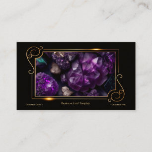 Gemstone Crystal Healing Amethyst Visitkort