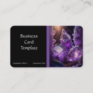Gemstone Crystal Healing Amethyst Visitkort